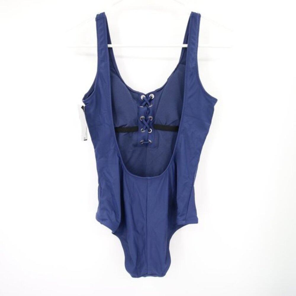 Mossimo Blue Lace-Up One Piece Swimsuit Scoop Neck Size Small NWT - Picture 8 of 8
